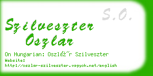 szilveszter oszlar business card